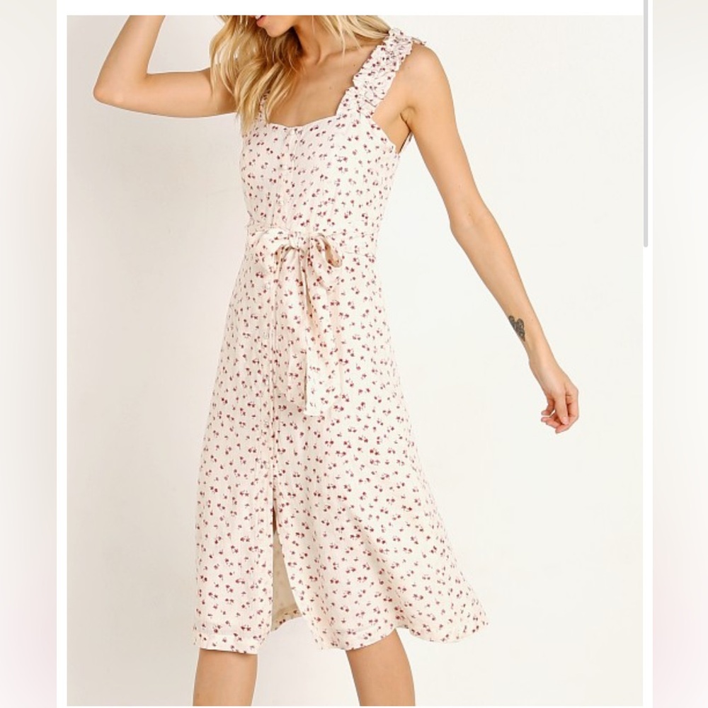 💥💥SALE!!💥💥 Winston White Fleur Florentine strappy Dress - White and Red midi